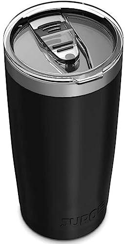 Insulated Water Bottle Stainless Steel, 20oz Double Insulation Metal Water Bottle with Lids and Straw, Travel Mug, Vacuum Insulated Tumblers for Home, Office, Hiking, Biking & Gym (Black)