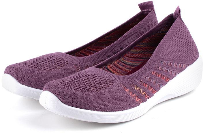 LARRIE Ladies Flexible Casual Sporty Sneakers - 5 Sizes (Purple)