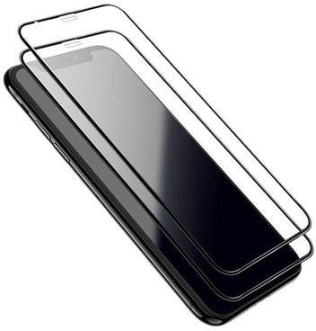 لاصقتي حماية للشاشة من الزجاج المقوى 3D بحواف منحنية لهاتف أبل آيفون 11 برو ماكس/XS ماكس أسود / شفاف