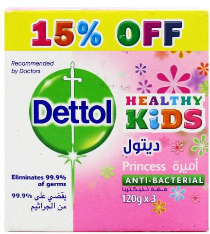 Dettol Healthy Kids Anti-Bacterial Bar Soap Princess 3*120g