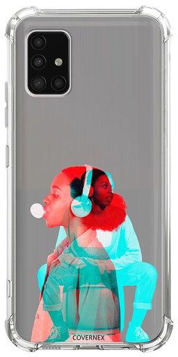 Shockproof Protective Case Cover For Samsung Galaxy A51 5G Woman Double Exposure