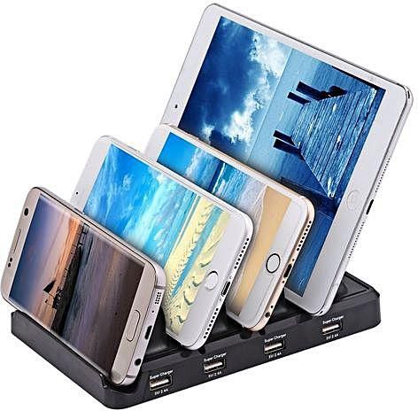 Generic Creative Multifunctional 48W 4-port USB 9.6A Output Charging Stand Station (US PLUG) (Black)