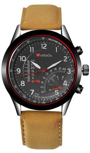 ساعة يد عصرية بحركة كوارتز وقرص كبير بتصميم رياضي طراز NNSB03701604 للرجال