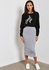 Contrast Side Paneled Midi Skirt