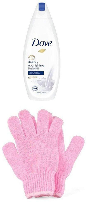 Dove Deeply Nourishing Shower Gel + free gloves