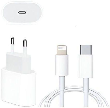 20W USB-C Power Adapter Lightning To USB-Cable - White