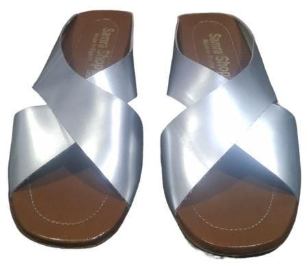 Women's Flat Slipper Silver