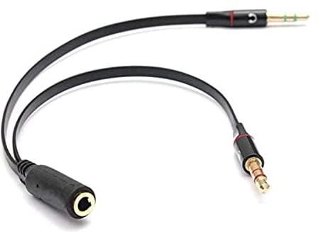 Cable Headphone Adapter Female To 2 Male, Audio and Mic.