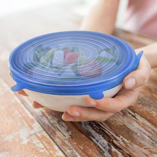 Generic 6Pcs/ Set Silicone Saran Wrap Cover Food Bowl Pot Stretch Kitchen Vacuum Seal