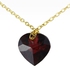 Vera Perla 18K Solid Gold 7mm Genuine Garnet Heart Pendant Necklace