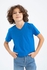 Defacto Boy Casual Regular Fit V Neck Knitted Short Sleeve T-Shirt - Blue