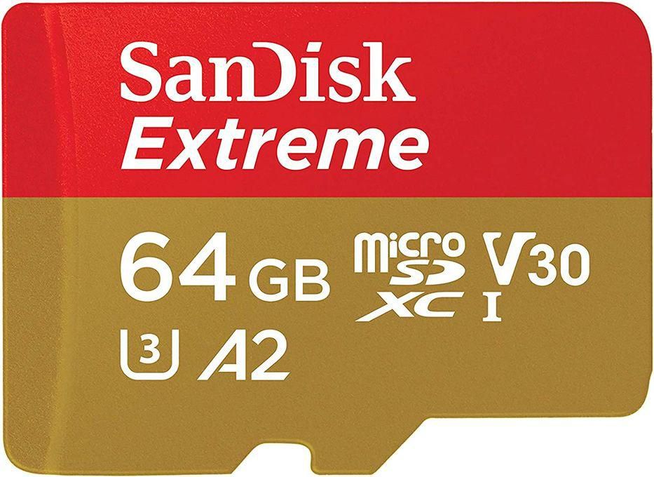 Sandisk 64GB Extreme MicroSD UHS-I U3 A2 160MB/s- SDSQXA2-064G-GN6MN
