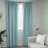 VILBORG Room darkening curtains, 1 pair - white/turquoise 145x300 cm