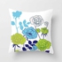 Modern Flowery Decorative Throw Pillow Cover- Aqua , Teal, Green