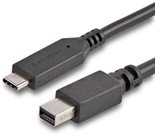 StarTech.com 6ft / 2m USB-C to Mini DisplayPort Cable - 4K 60Hz - Black - USB 3.1 Type C to mDP Adapter (CDP2MDPMM6B)