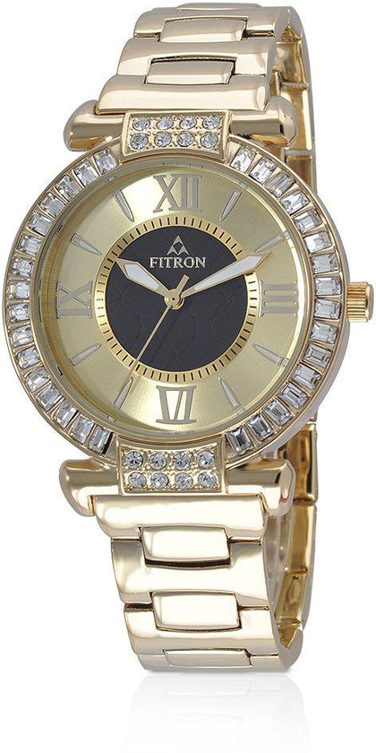Fitron Analog Watch For Men - Stainless Steel , Gold - FT7941M010102