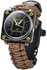 SBAO Outdoor Watch Compass Whistle Bracelet Strap -Khaki