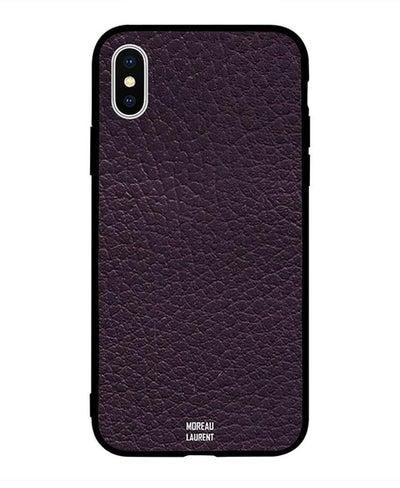 Skin Case Cover -for Apple iPhone X Purple Leather Pattern Purple Leather Pattern