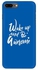 غطاء حماية بطبعة عبارة "Wake Up And Be Awesome" من سلسلة سناب كلاسيك لهاتف أبل آيفون 8 بلس أزرق / أبيض