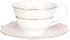 Get Lotus Porcelain Tea Cup Set, 12 Pieces - White Gold with best offers | Raneen.com
