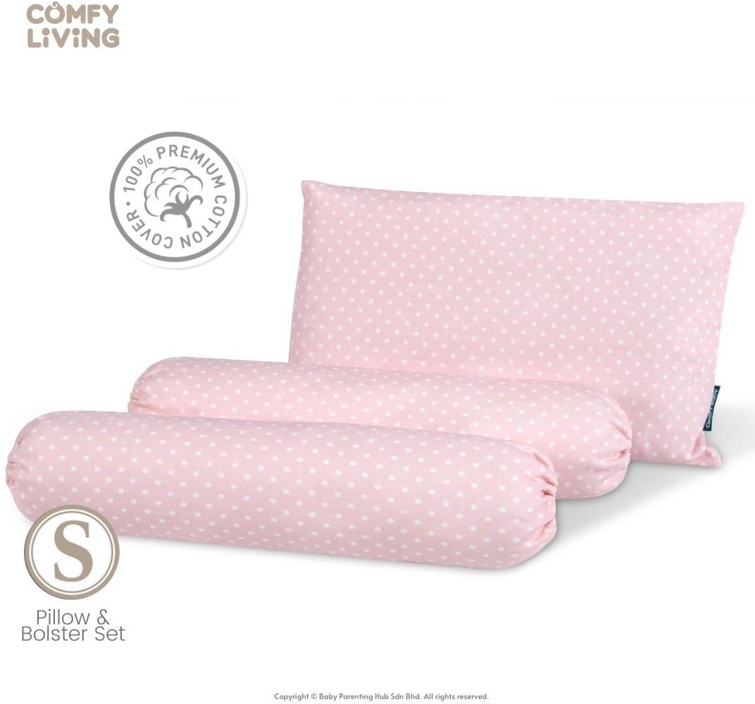 Comfy Living Baby Pillow &amp; Bolster Set S (Pink Dot)