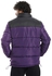 Pavone Quilted Pattern Long Sleeves Puffer Jacket - Black & Purple
