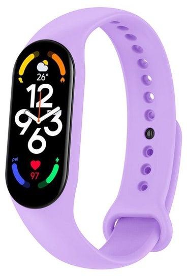 Xiaomi Mi Band 7 Replacement Strap Soft Silicone Watch Band Sport Wristband Bracelet Compatible with Mi Band 7 Smart Fitness Tracker 2022 Release Purple
