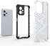 Case For Xiaomi Poco X5 5G , - Heavy Duty Brushed Protective Case - Black Edges Transparent Beehive Back