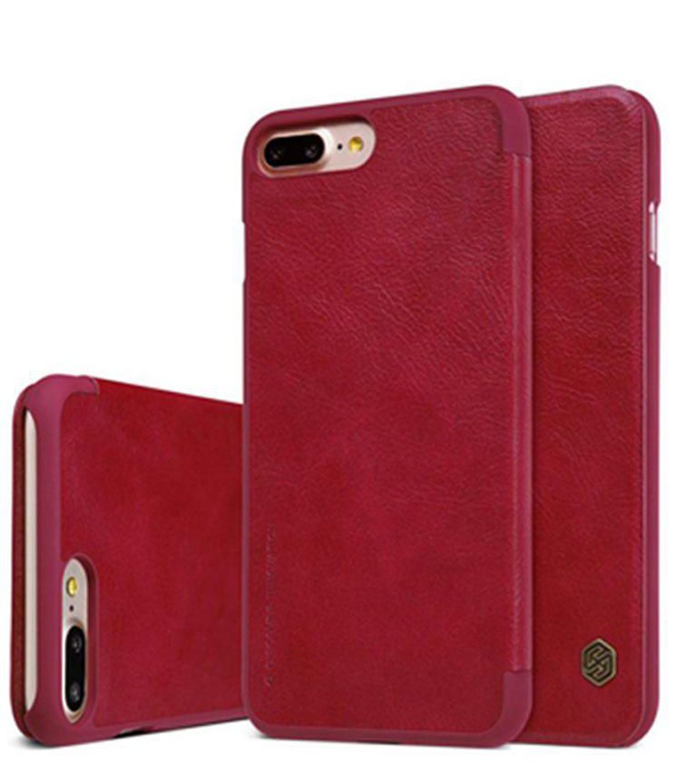 Qin Series Leather Flip Cover For Apple iPhone 7 Plus Red