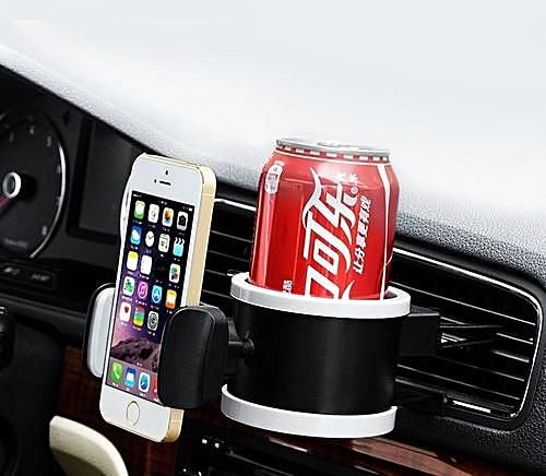 Sunsky Joyroom Zs111 2 In 1 Cup Drink Bottle Bracket + 360 Degree Rotation Car Horizontal Vent Mobile Phone Holder For Iphone, Samsung, Sony, Htc, And Other Smartphones, Suitable For: Width 45-90mm(black)