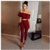 Generic Fashion Jumpsuits Womens 2 Piece Set Crop Top Ladies Sleeveless Cut Out Rompers Womens Jumpsuit Combinaison Femme - Red