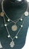 Koki Unique Handmade Silver Double Necklace With Pearl, Coins And Kaff