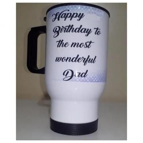 Generic Birthday Dad Thermal gift mugs-Branded with a birthday message - minimum order is 1 mug
