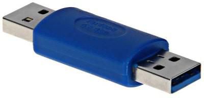 Switch2com USB AM-AM Type-A (M) to (M) Converter Adapter (Blue - Black)