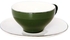 Pretty Thin Ceramic Coffee Cup And Saucer Green/White