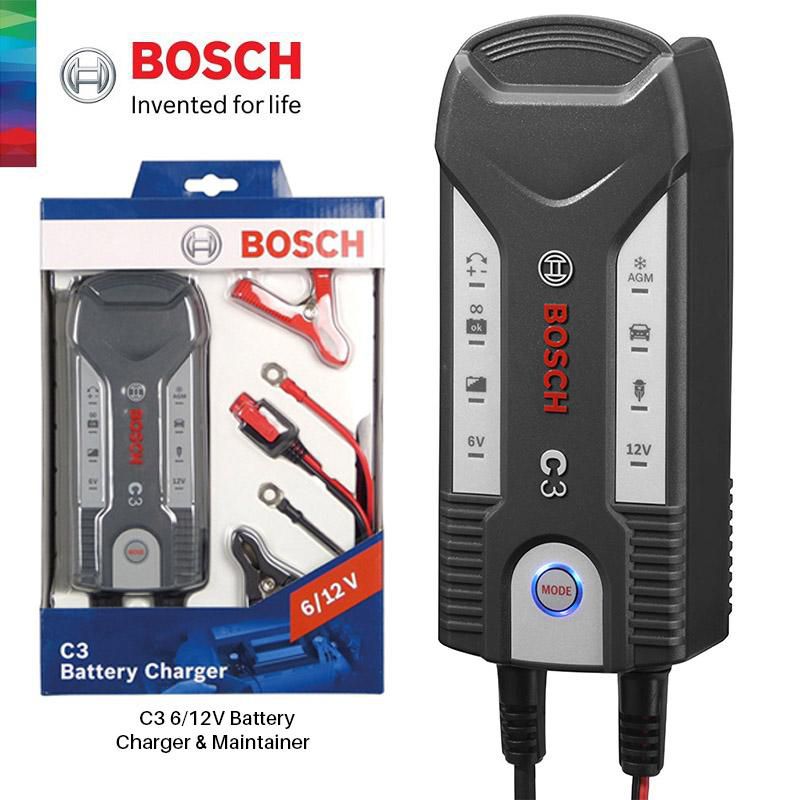 BOSCH C3 Fully Automatic 4 Mode 6/12V Smart Battery Charger &amp; Maintainer (3.8 Amps) - 018999903M