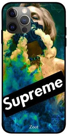 Supreme Printed Case Cover -for Apple iPhone 12 Pro Blue/Green/Black Blue/Green/Black