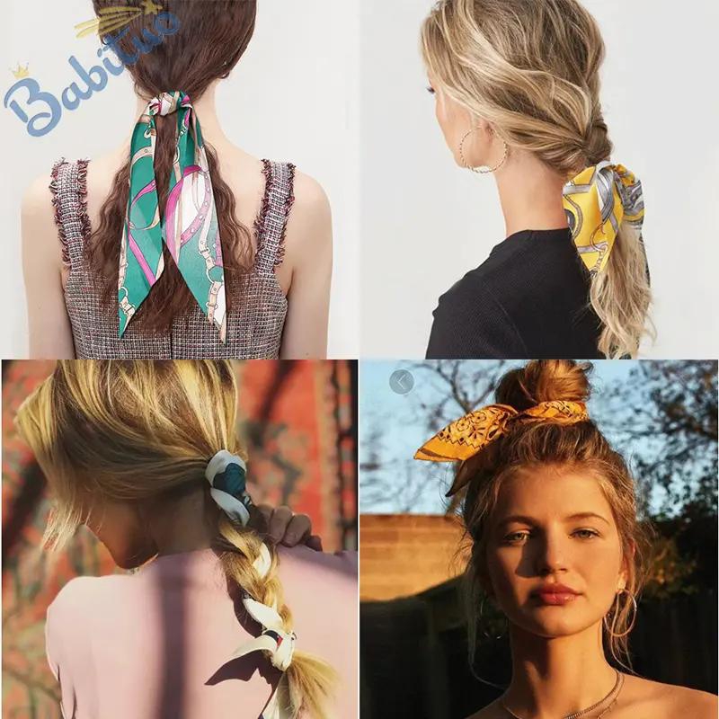 Babituo 2019 western American silk scarf printing hairband for women fashion accessories