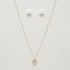 Sentiments Studded Ring Pendant Necklace and Pearl Earrings