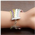 Fashion Women Retro Love Weave Wrap Around PU Bracelet Diamond Dial Quartz Lady Wrist Watch Colorful