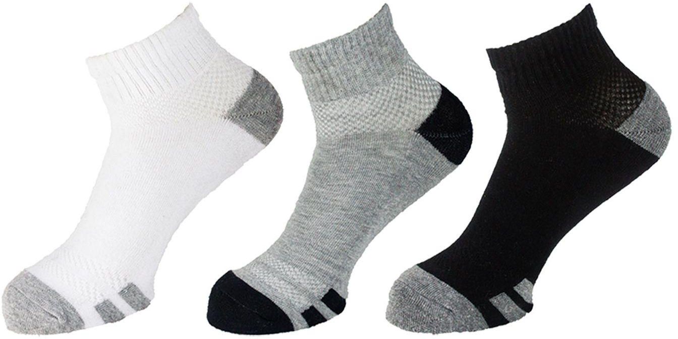Sam Socks Set Of 3 Half Terry L-Shape Sport Socks Men White-Black-Grey
