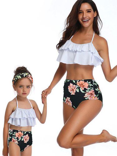 Floral Print Tiered Overlay Family Swimsuit - Kid 3t