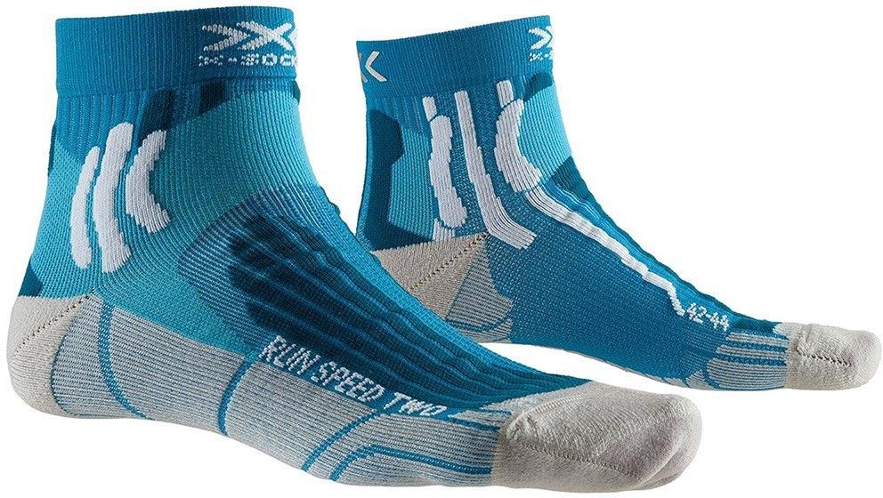 X Socks Running Socks Run Speed Two - 2 Sizes (Teal Blue / Pearl Grey)