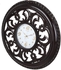 Get Round Plastic Wall Clock, 56 cm - Brown with best offers | Raneen.com
