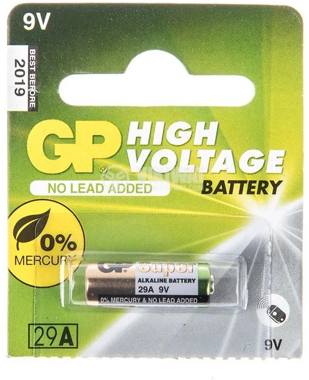 GP High Voltage 29A 9V Alkaline Battery..   GP Batteries 29A 9 V High Voltage Alkaline Battery  Engineered to offer complete protection against leakage