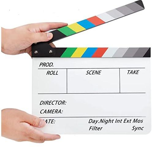 Movie Clacket, Acrylic Director Film Board, Clappers Film Director, Film and TV Photography Board, Hollywood Movie Clapboard Accessory