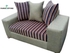 Army Green And Striped Orange 2 Seater Sofa- 'ORDER NOW AND GET A FREE OTTOMAN' (Delivery To Lagos Only)