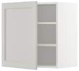 METOD Wall cabinet with shelves, white/Lerhyttan light grey, 60x60 cm - IKEA