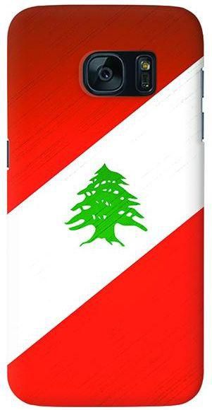 حافظة فاخرة من ستايليزد رقيقة سهلة التركيب بتصميم علم لبنان مطفي اللمعان لهواتف سامسونج جالكسي S7