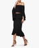 Black Frill Wrap Midi Skirt
